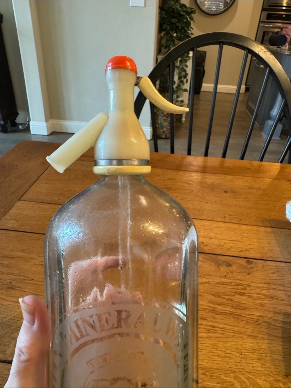 Vintage Cambrian Mineral Water Glass Seltzer Bottle from Bolton England